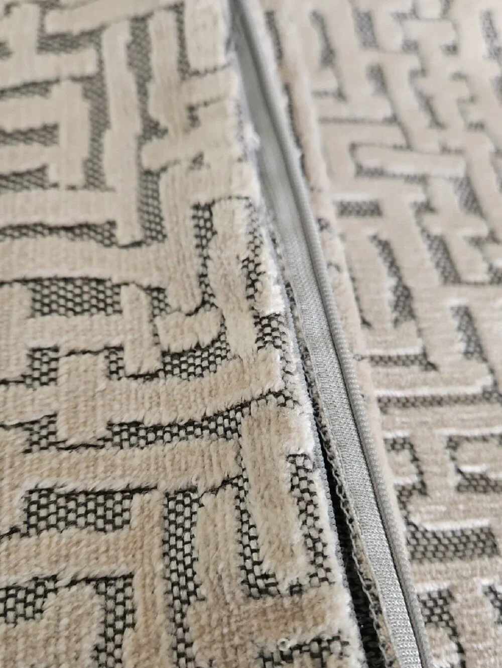 West Elm Cream and Charcoal Geometric Accent Pillow Cover